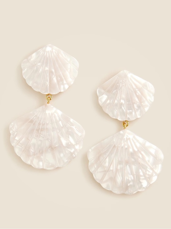 J. Crew Jewelry - J.  CREW Pearlescent Shell Drop Earrings - White